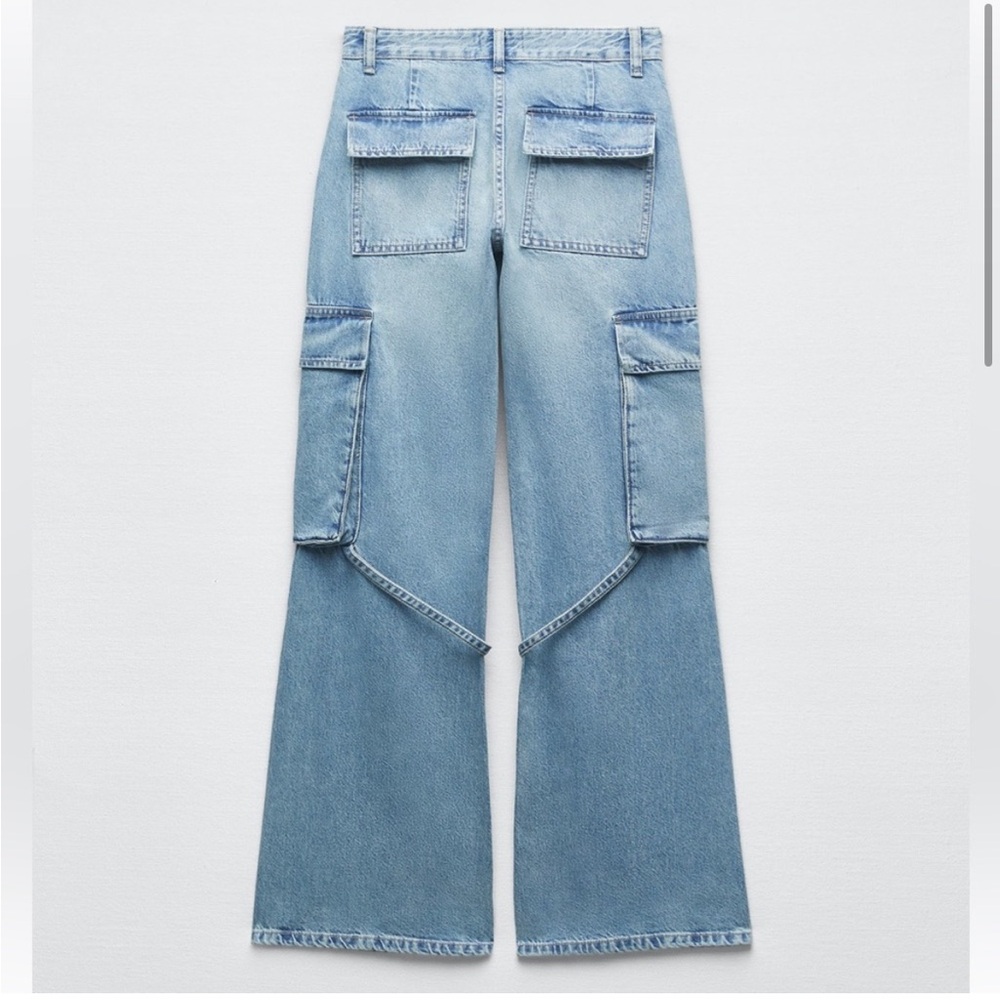 Zara TRF BELT LOOP CARGO JEANS - Picture 4 of 9